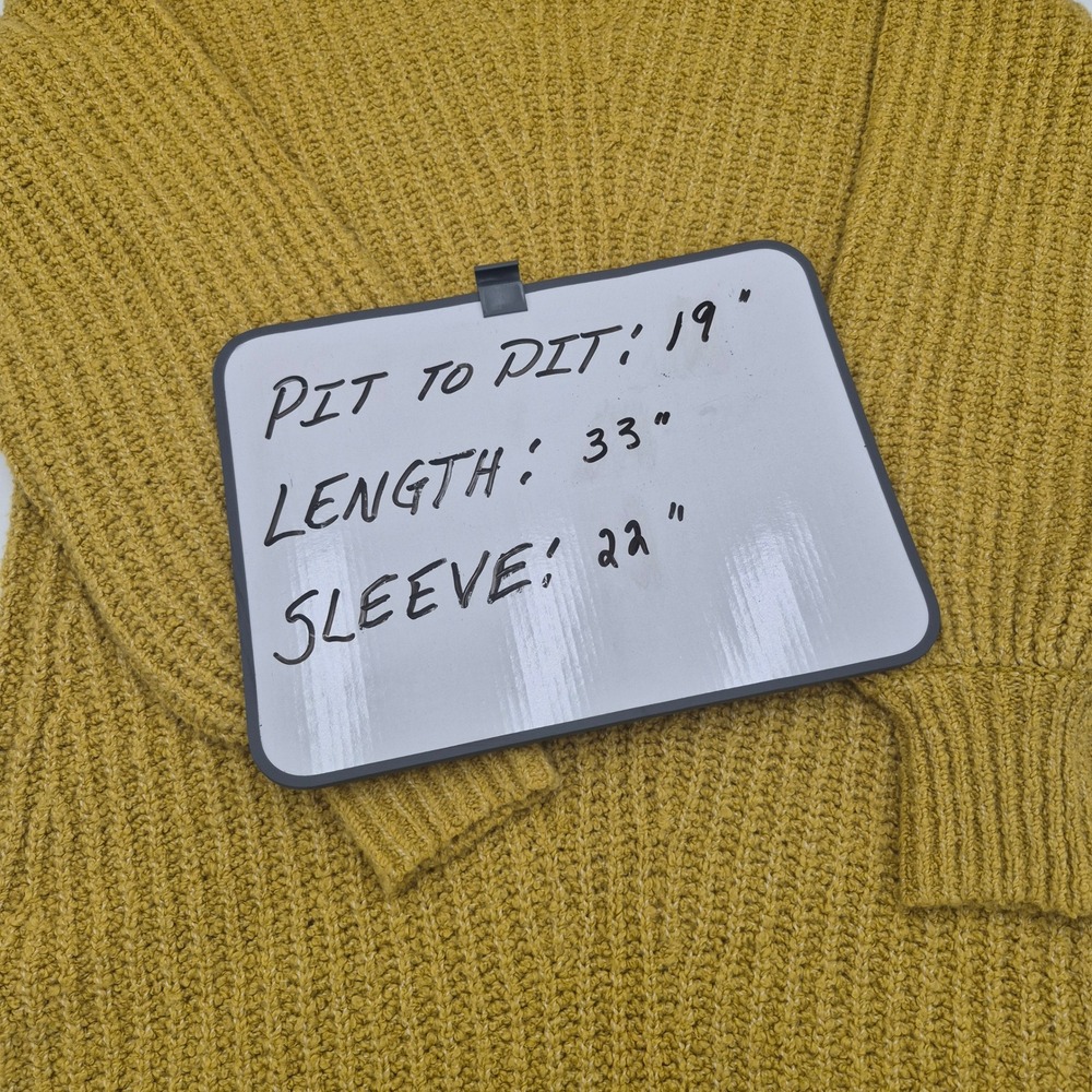 American Eagle Mustard Yellow V-Neck Balloon Sleeve Tunic Sweater New M - Picture 6 of 8